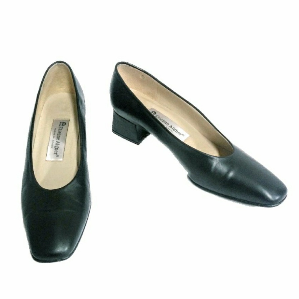 Etienne Aigner Black Slip-on Pumps/Heels Sz 7.5